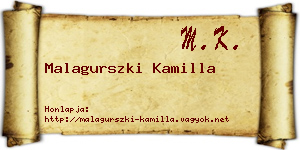 Malagurszki Kamilla névjegykártya